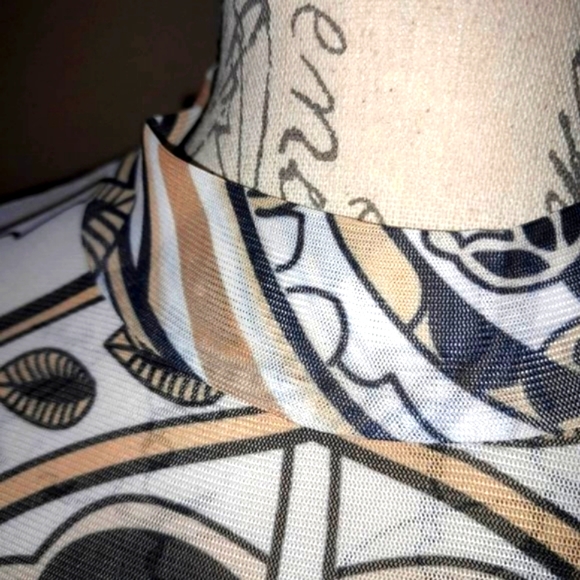 NWOT Mesh Artistic Design Bodysuit - Picture 4 of 7